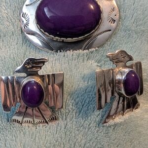 Silver and Purple Thunderbird Jewelry Set